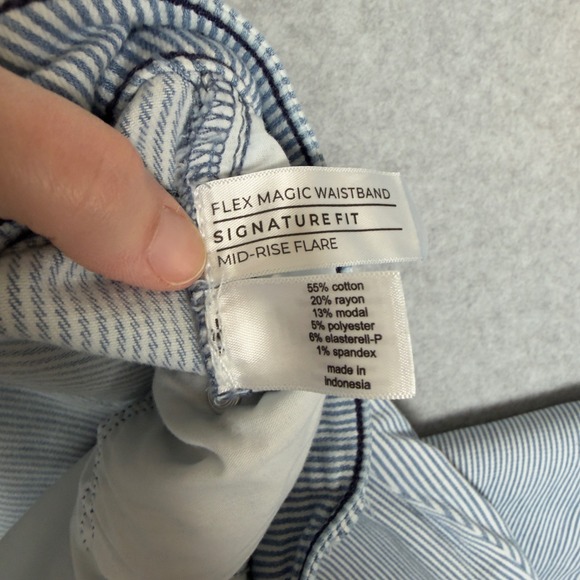 Lane Bryant Womens 24 Mid Rise Flare Jeans Flex Magic Waistband Striped - Picture 6 of 8